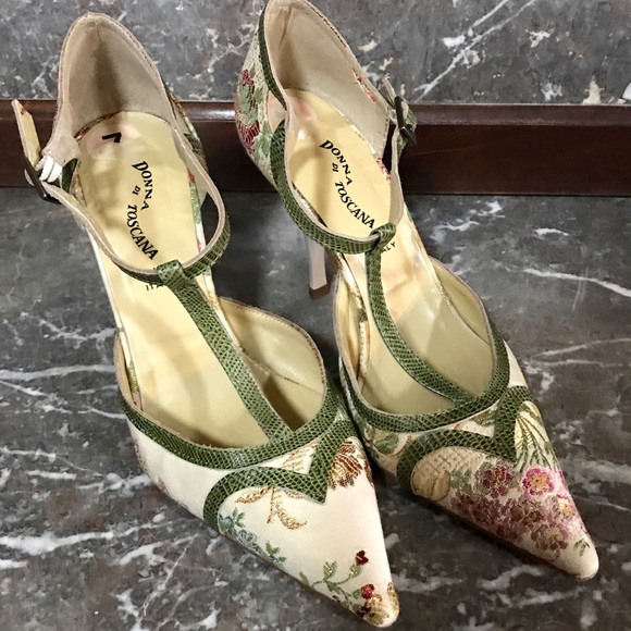 Donna Di Toscana Shoes - Donna Di Toscana Embroidered Heels Made in Italy 7